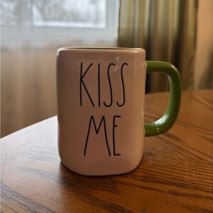 Rae Dunn “Kiss Me, I’m Irish” Mug with Green Handle